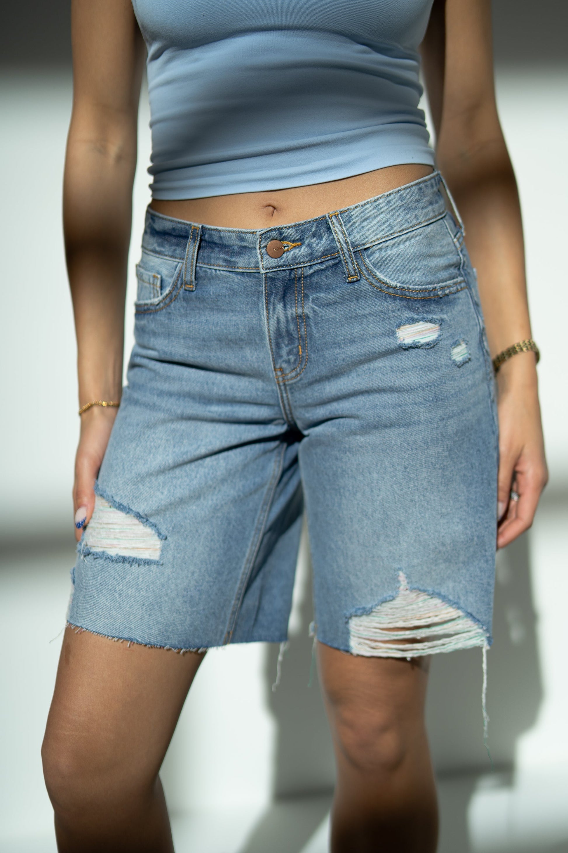 Winston Distressed Bermuda Shorts