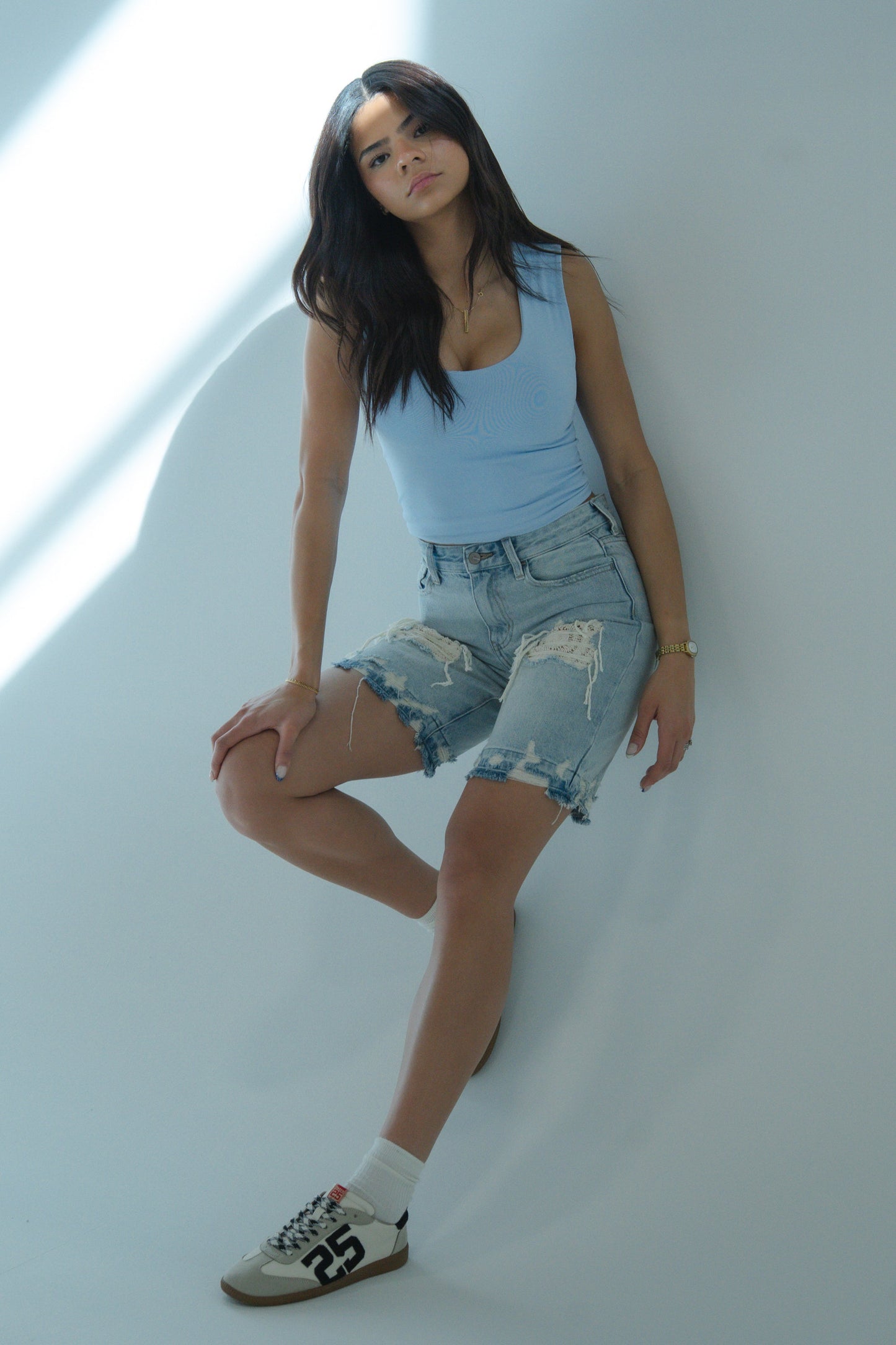 Cashe Distressed Bermuda Shorts