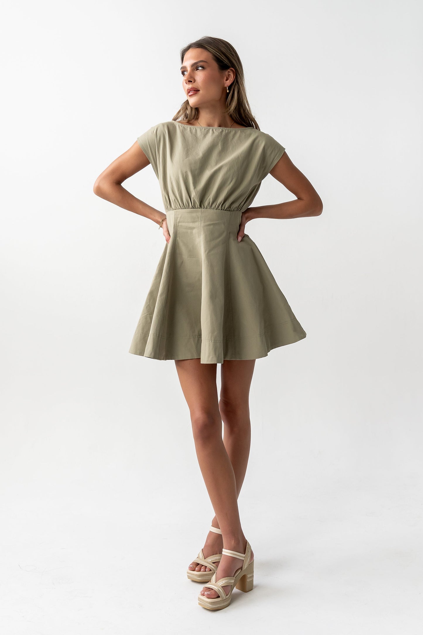 Kinzey Mini Dress in Olive