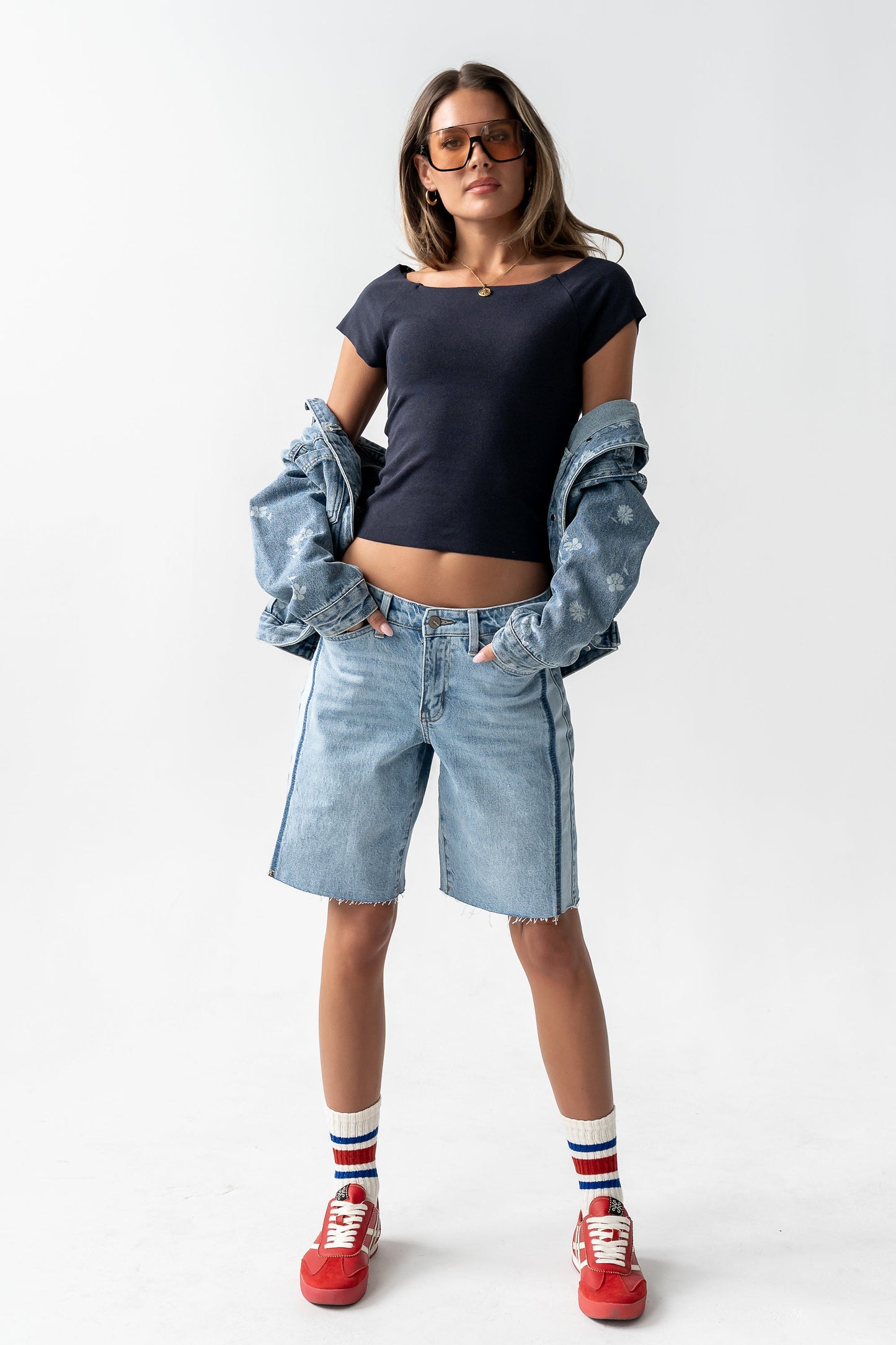 Dylan Two-Toned Bermuda Shorts