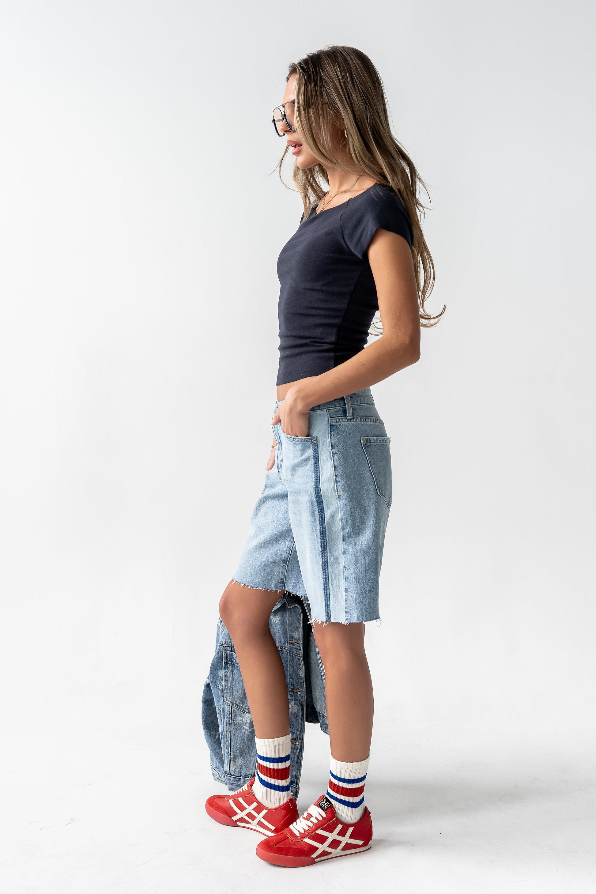 Dylan Two-Toned Bermuda Shorts