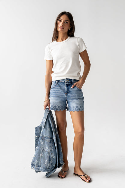Kellie Scalloped Shorts