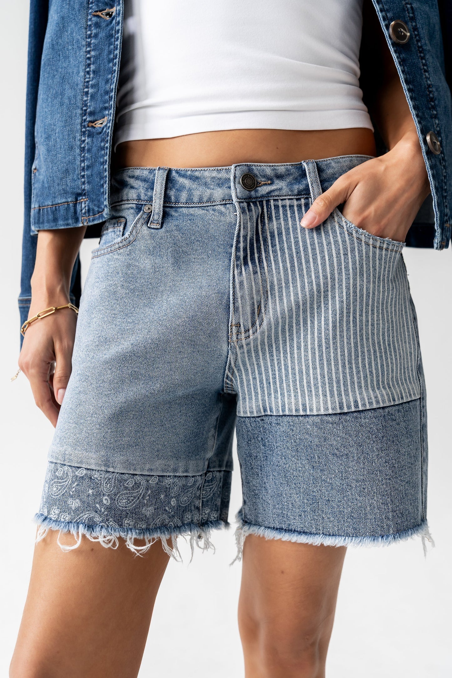 Benny Contrast Denim Shorts