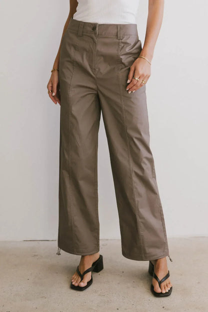 Frank and Oak Emma Wide Leg Pant in Mauve - FINAL SALE