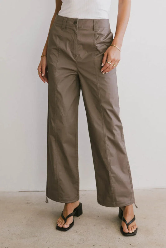 Frank and Oak Emma Wide Leg Pant in Mauve - FINAL SALE