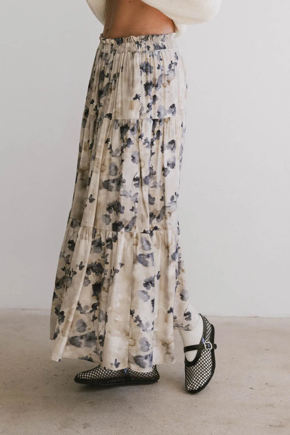 Maxine Floral Skirt in Blue - FINAL SALE