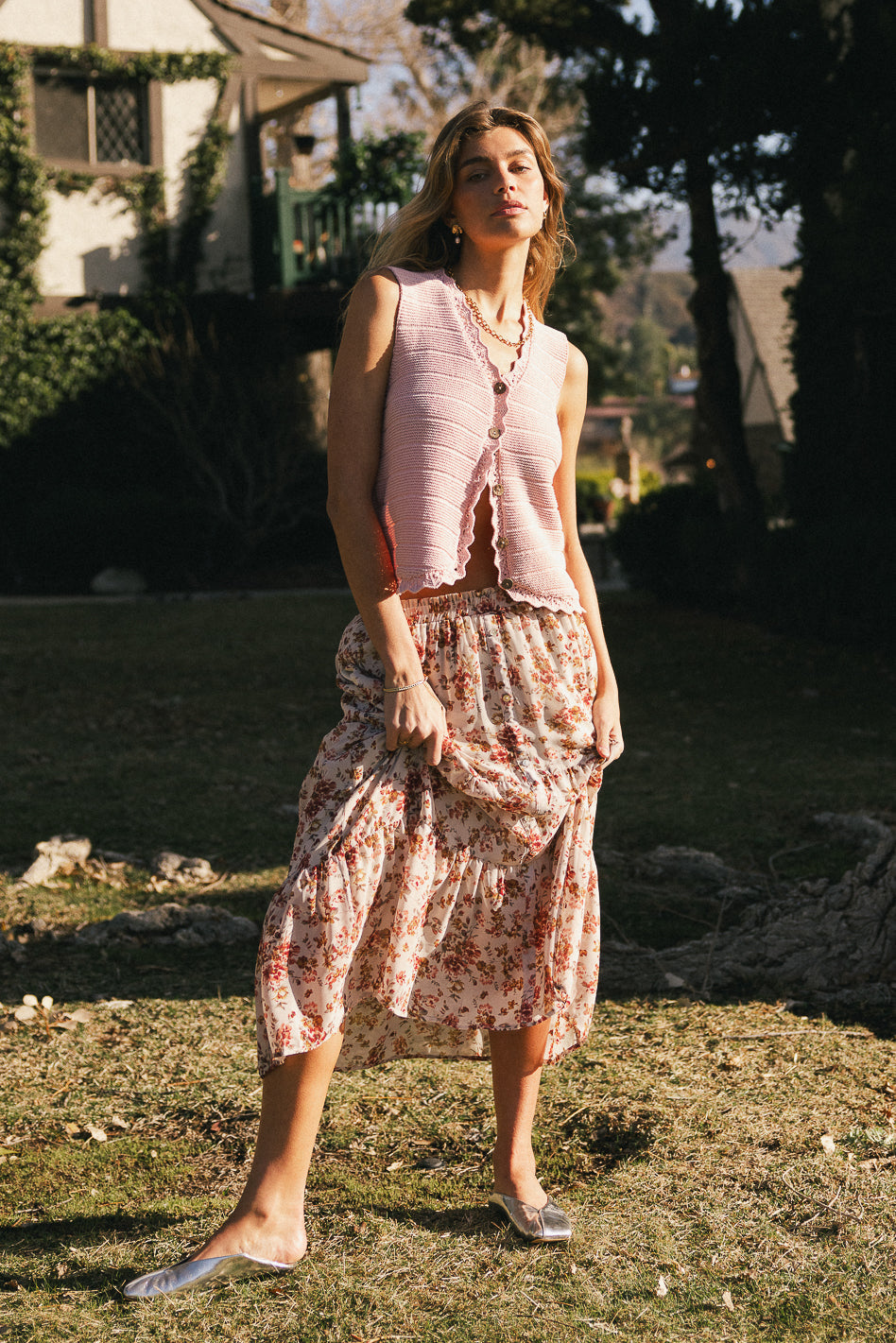 Brianni Floral Midi Skirt - FINAL SALE
