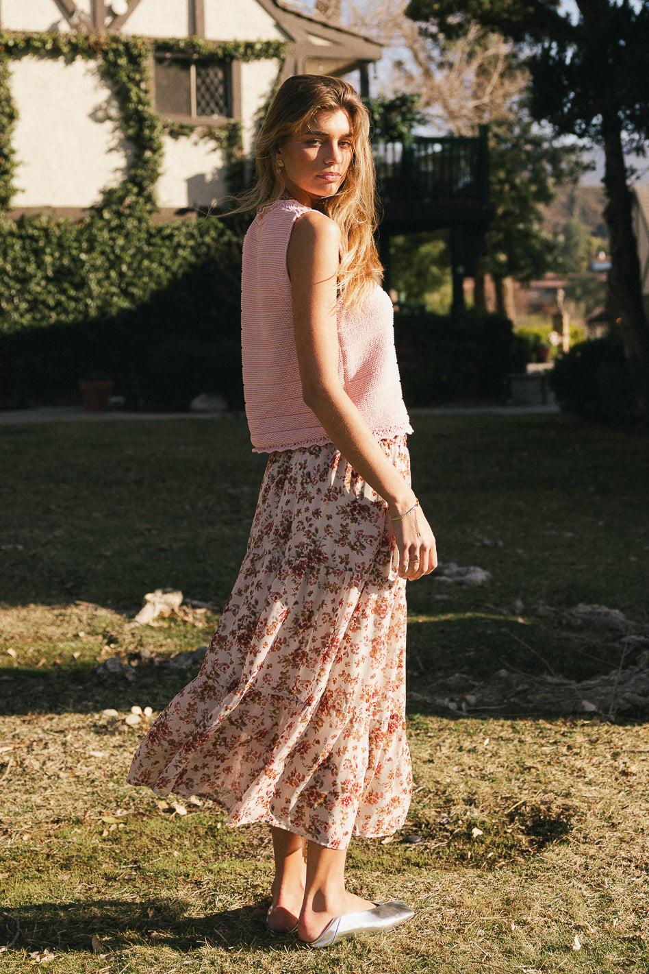 Brianni Floral Midi Skirt - FINAL SALE
