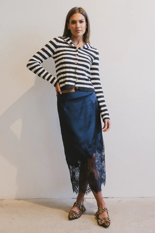 Frankie Asymmetrical Skirt in Navy - FINAL SALE