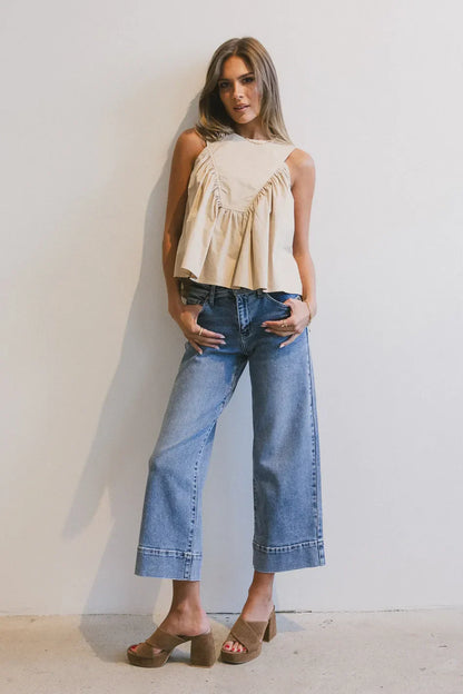 Anselle Swing Blouse in Taupe - FINAL SALE