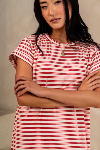 Esme Striped Maxi Dress in Red - FINAL SALE