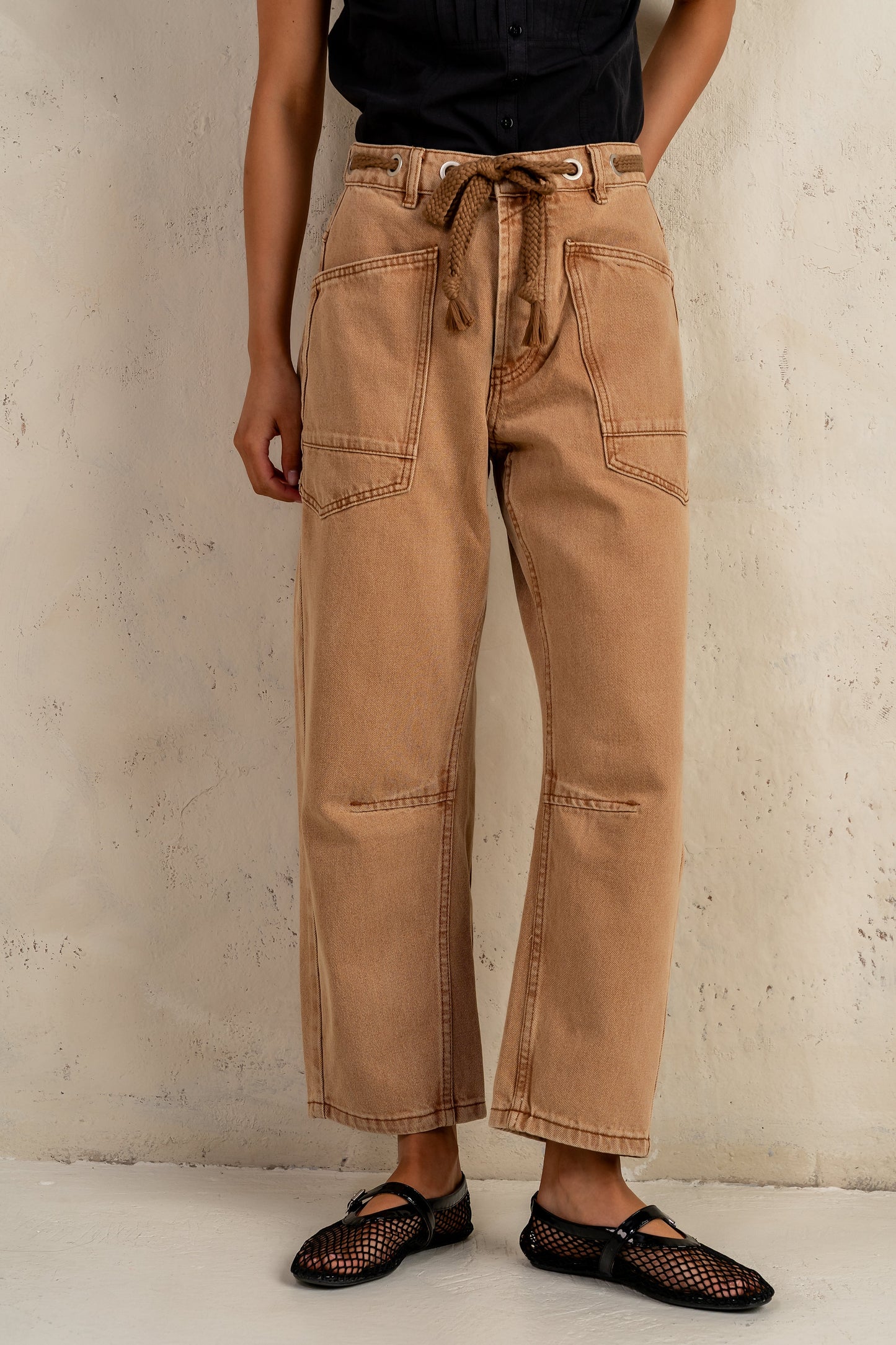 Jocelyn Barrel Jeans in Rust - FINAL SALE