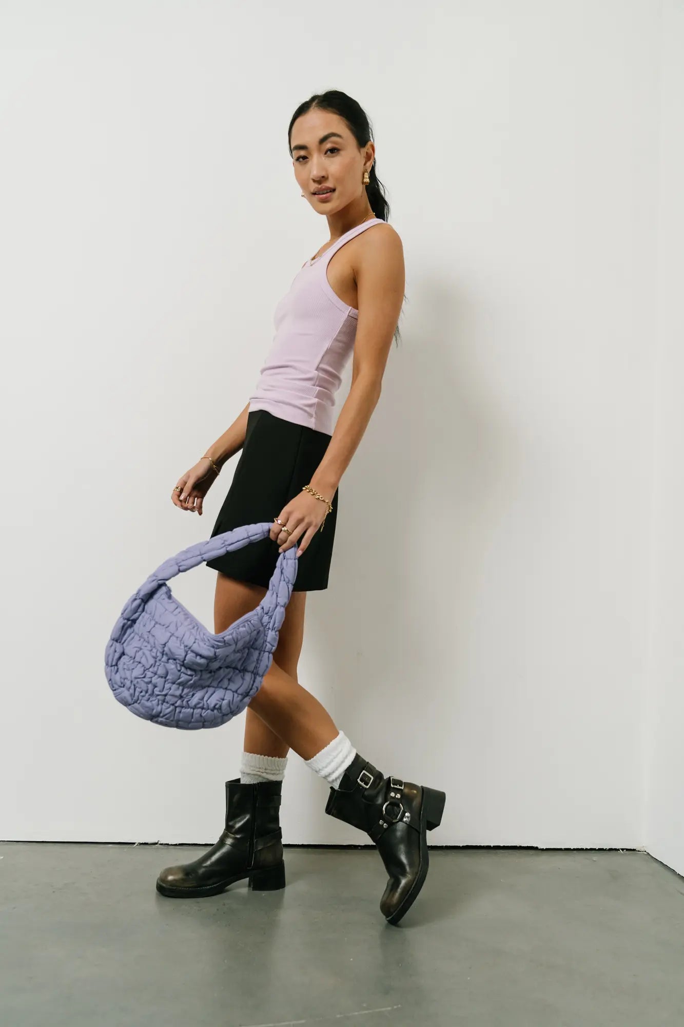Julia Quilted Bag in Lavender - FINAL SALE