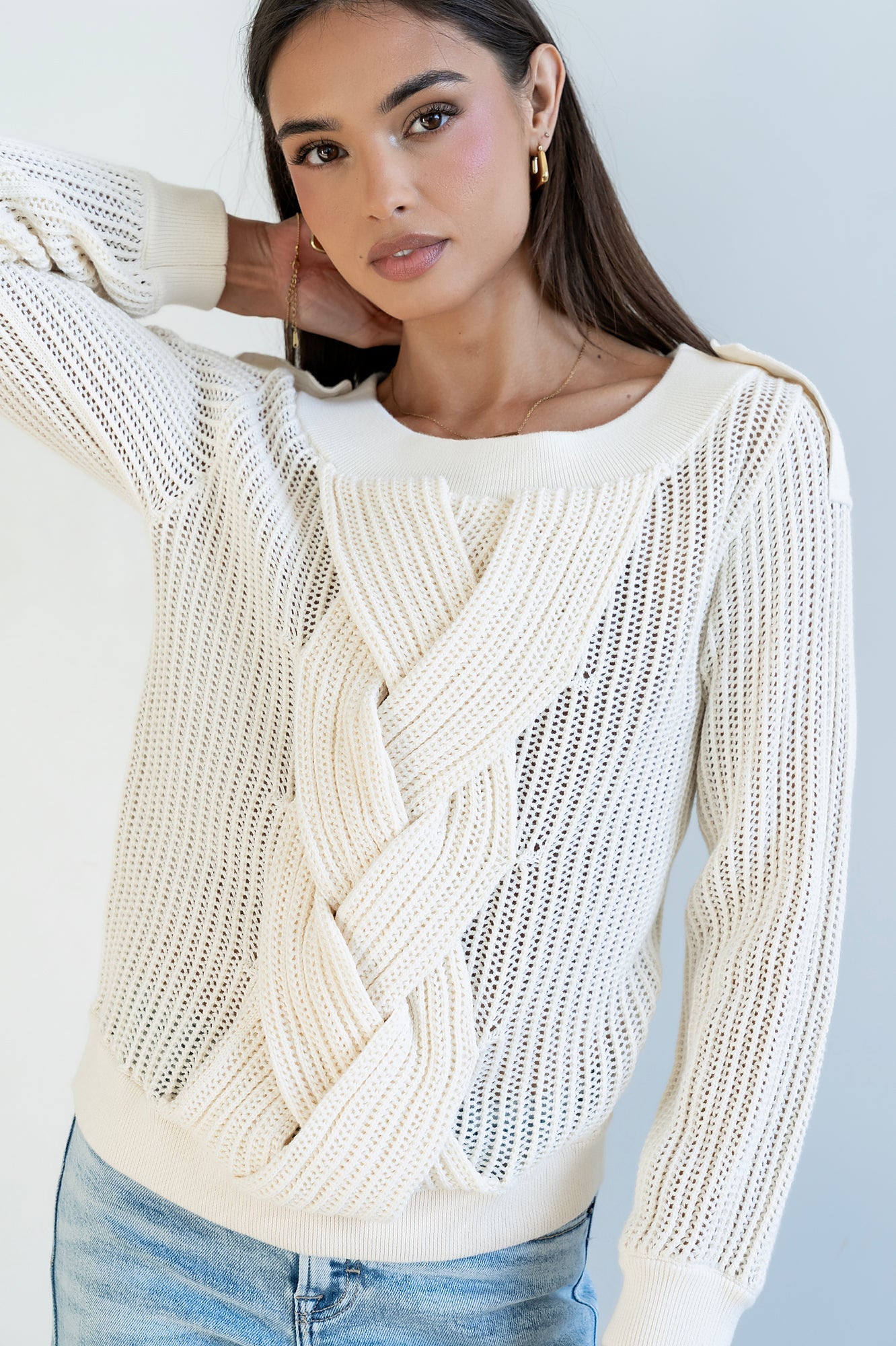 Brynn Braided Sweater
