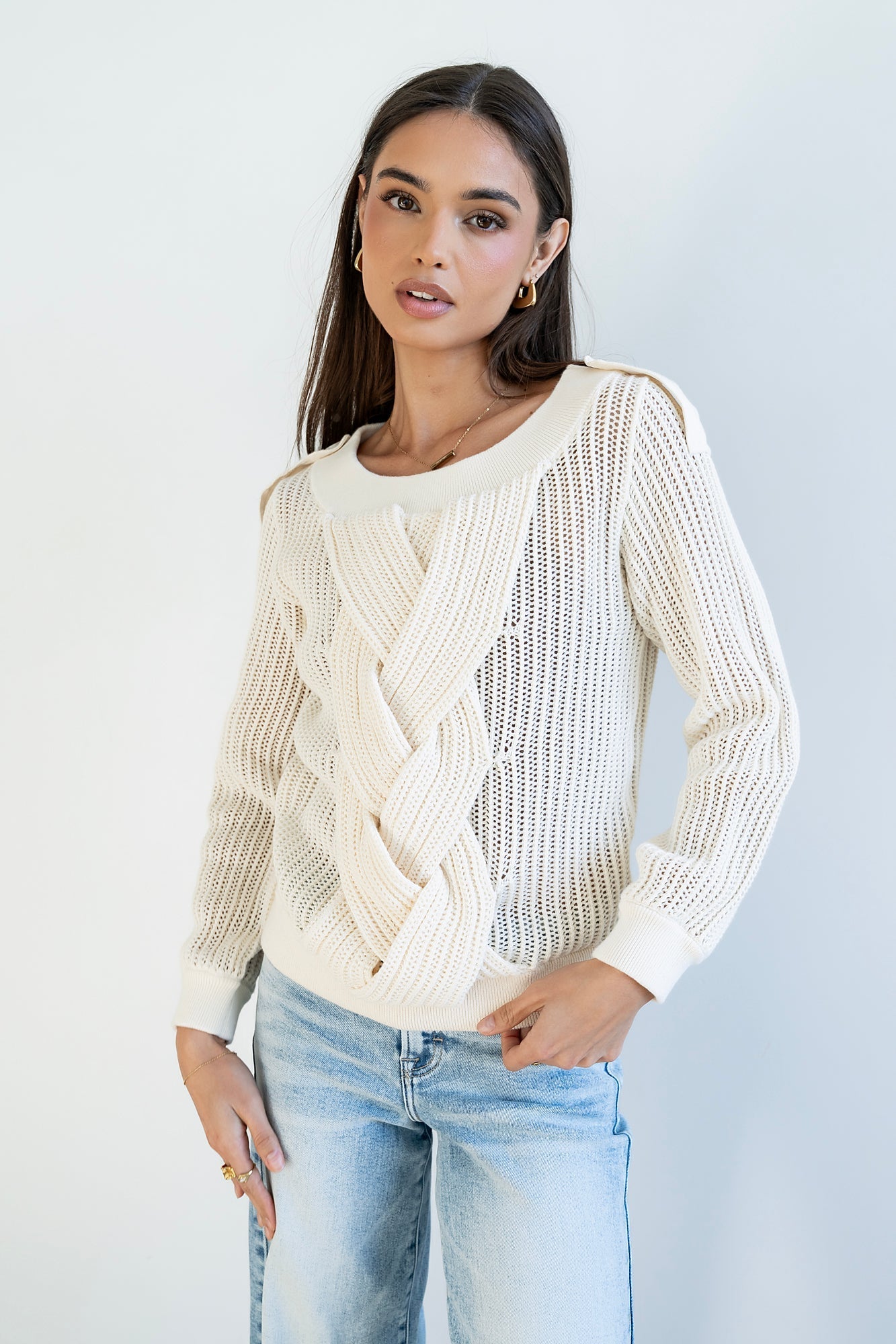 Brynn Braided Sweater