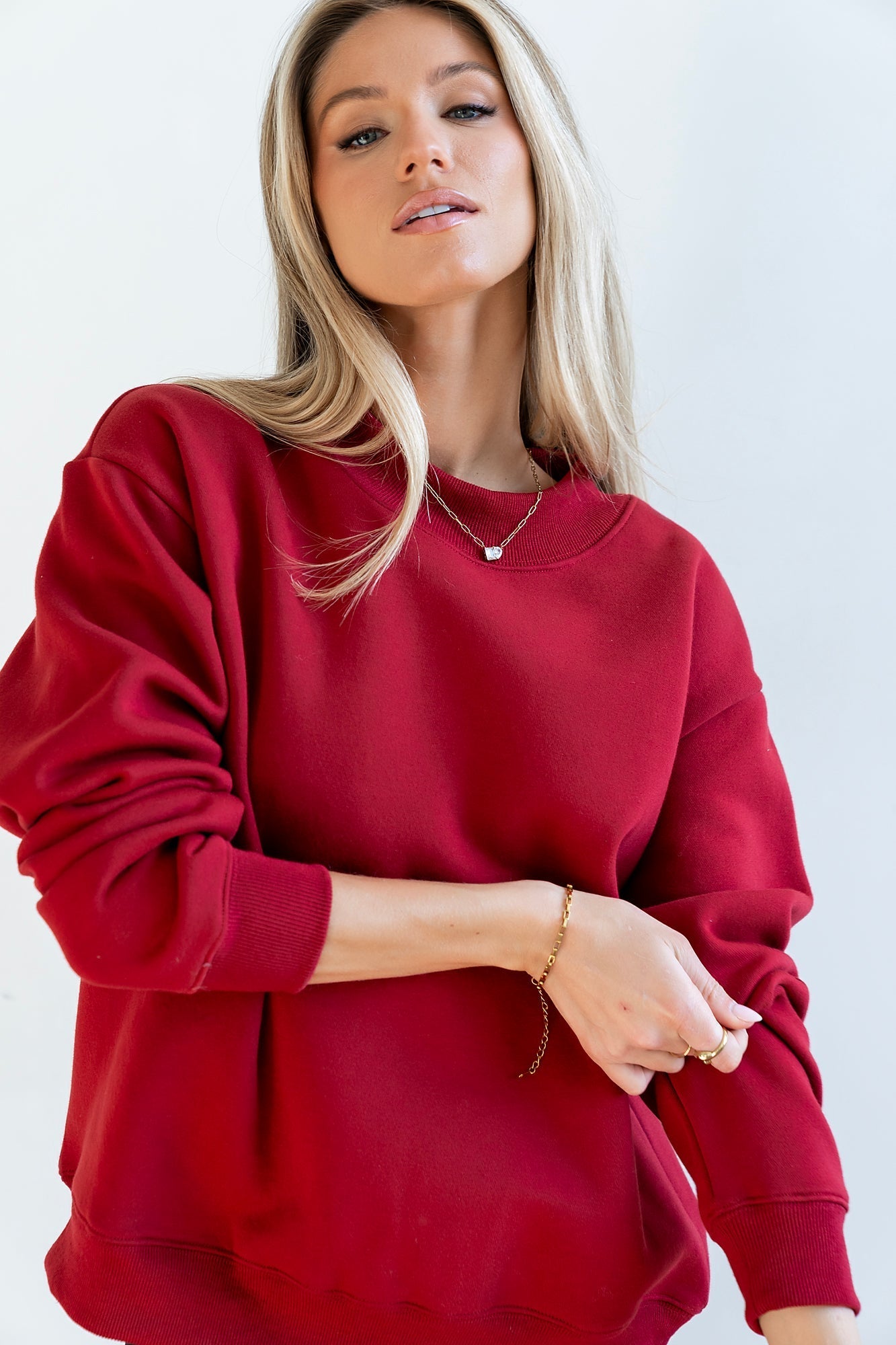 Marie Oversized Sweatshirt in Red
