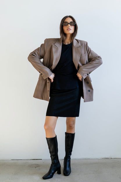 Fér Böhme Zipper Back Suede Skirt in Black - FINAL SALE