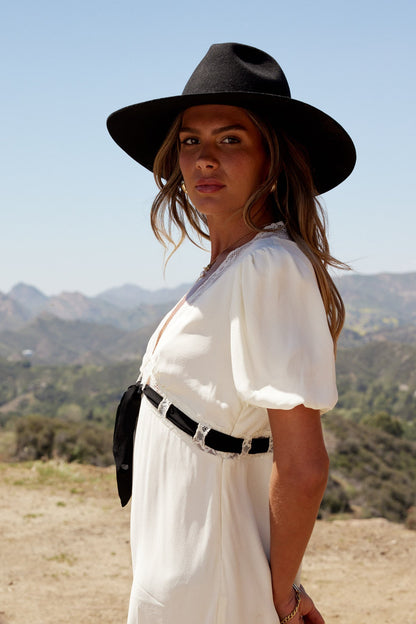 Selah Lace Trim Midi Dress in Cream - FINAL SALE