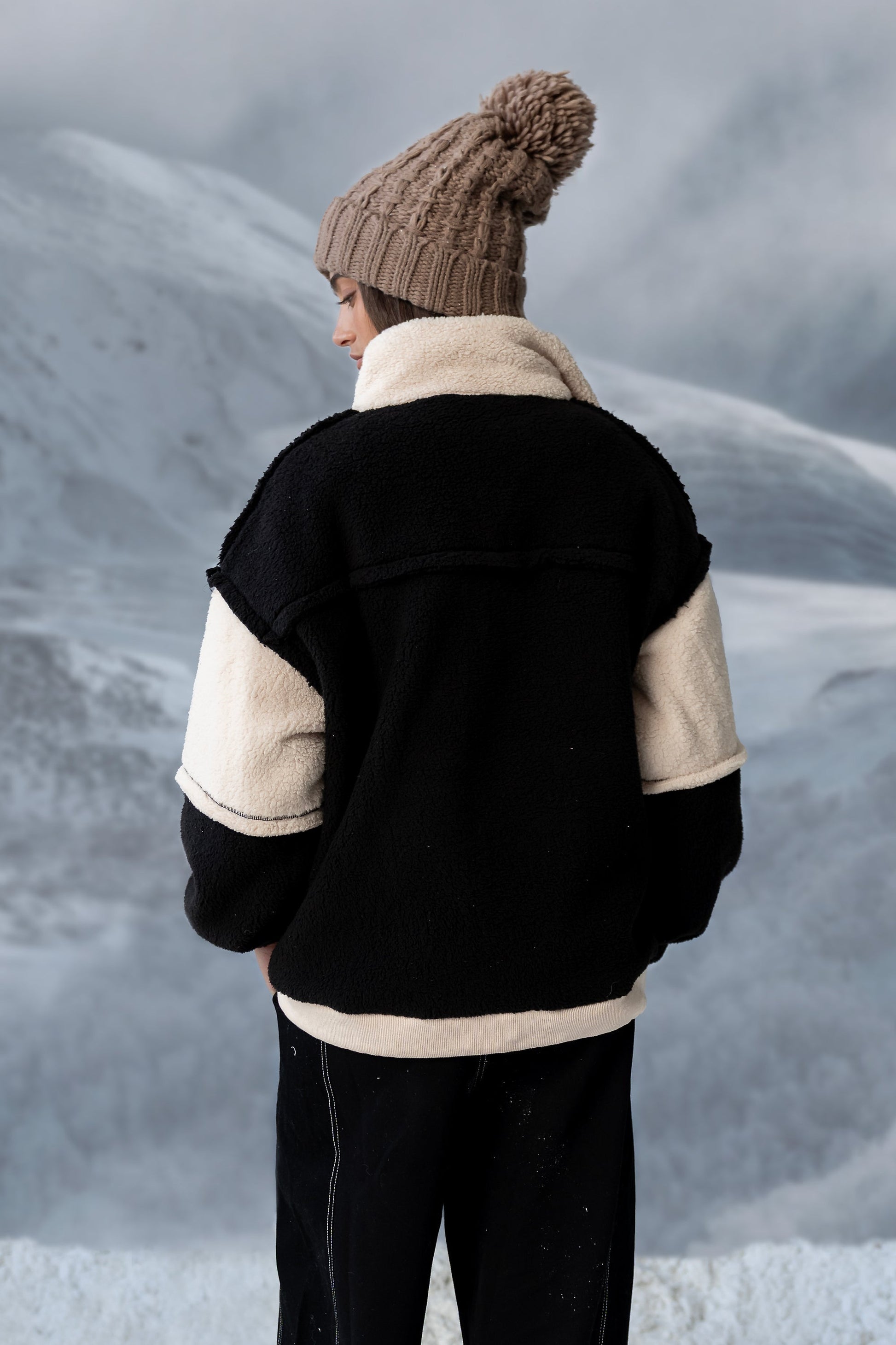 Maria Oversized Sherpa Jacket in Cream - FINAL SALE