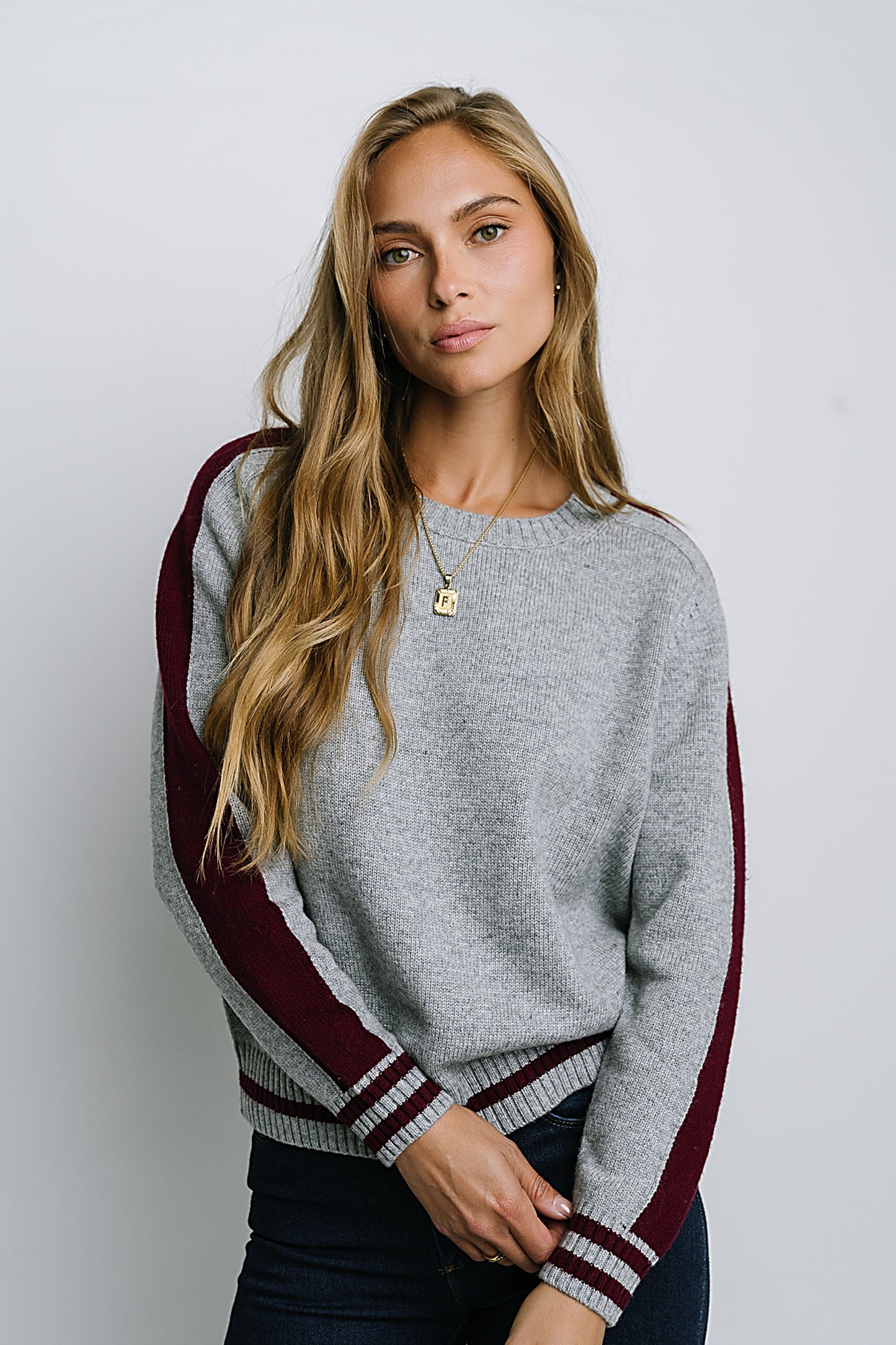 Jayce Striped Sweater in Grey - FINAL SALE