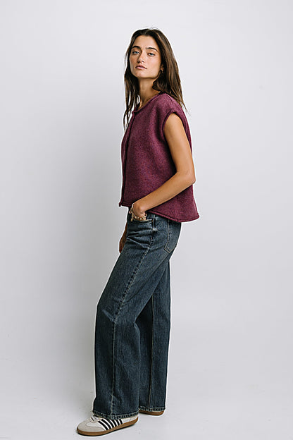 Paige Knit Sweater in Burgundy - FINAL SALE